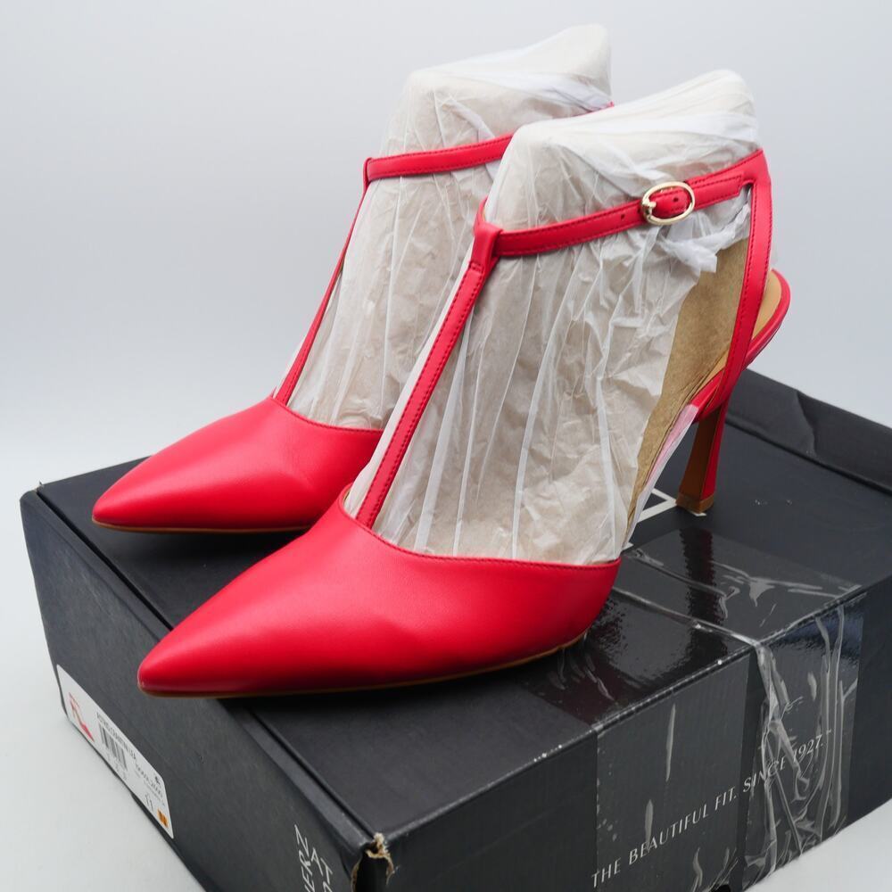 NEW Naturalizer Women's 11 Narrow Astrid Pumps Heels Shoes Crantini Red Leather - Picture 1 of 10